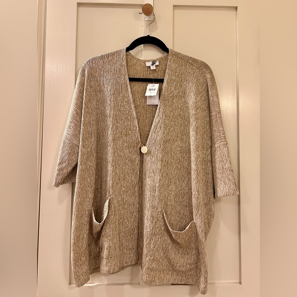 NWT J JILL Pure Jill Sweater Cardigan Linen Blend size L